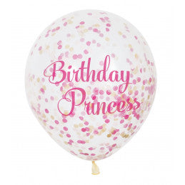 Pink Princess Confetti Balloons