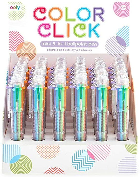 Color Click Mini 6 in 1 Ballpoint Pens – Display of 30