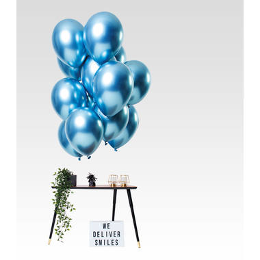 Ballons Effet Miroir Bleu 33cm - 12 pièces 