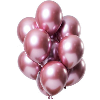 Balloons Mirror Effect Pink 33cm - 12 pieces