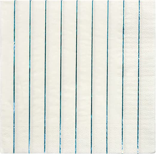 Blue holographic stripe large  napkins