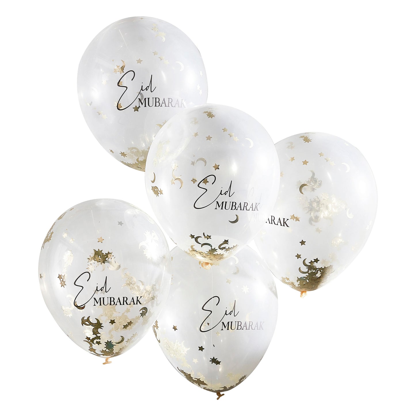 Eid Mubarak Moon & Star Confetti Eid Balloon Bundle