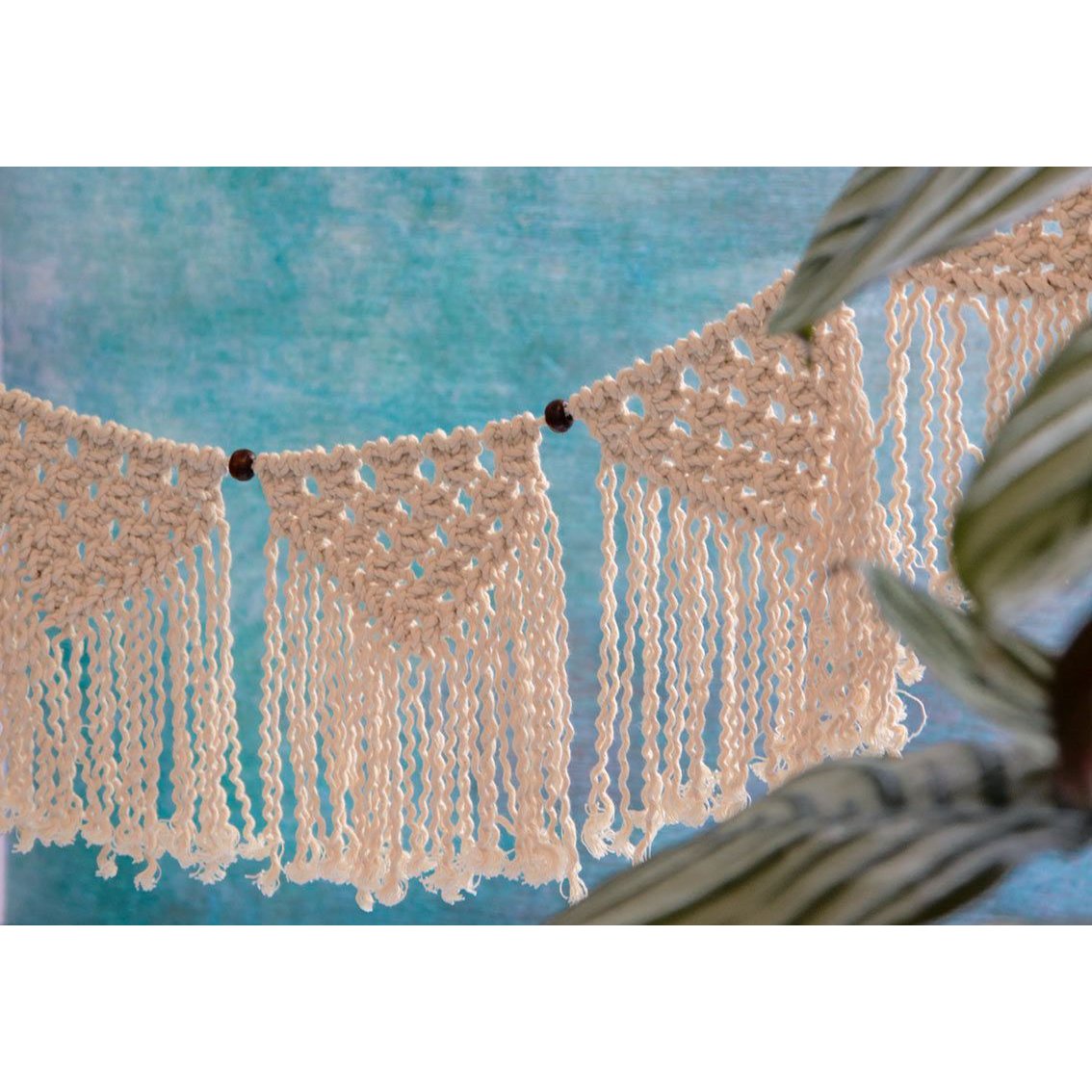 Guirlande de macramé crème Boho