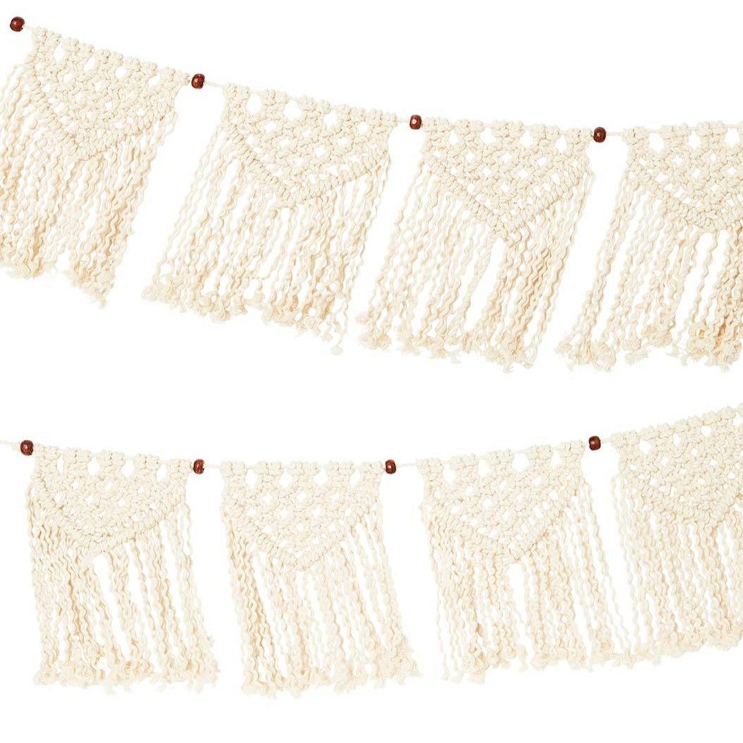 Guirlande de macramé crème Boho