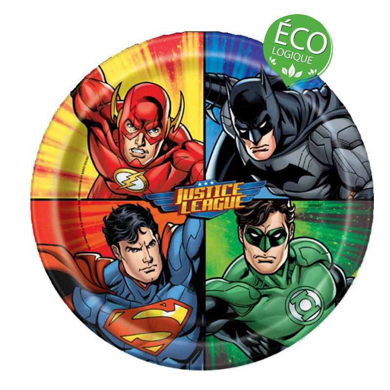 8 Plates 23 cm JUSTICE LEAGUE ECOLOGIQUE