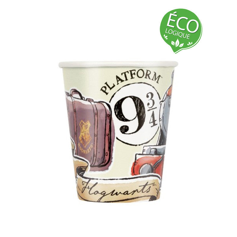 8 carton cups 27 cl Harry Potter ECOLOGIQUE