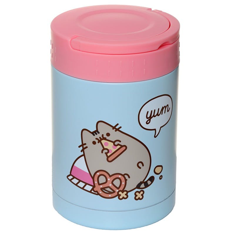 PUSHEEN THE CAT FOODIE REUSABLE STAINLESS HOT & COLD THERMAL INSULATED LUNCH POT / SNACK POT 500ML