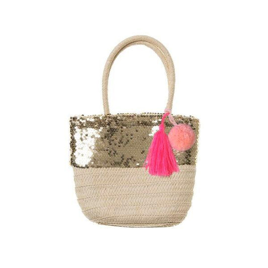 Rockahula Sequin Pom Pom Basket Bag