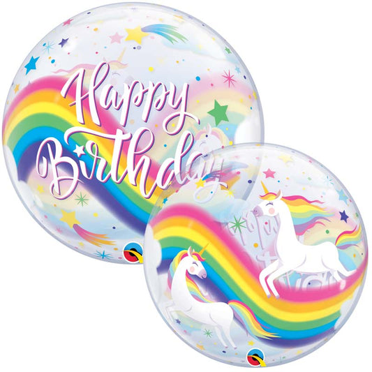 Bubble 22″ Anniversaire Licornes arc-en-ciel