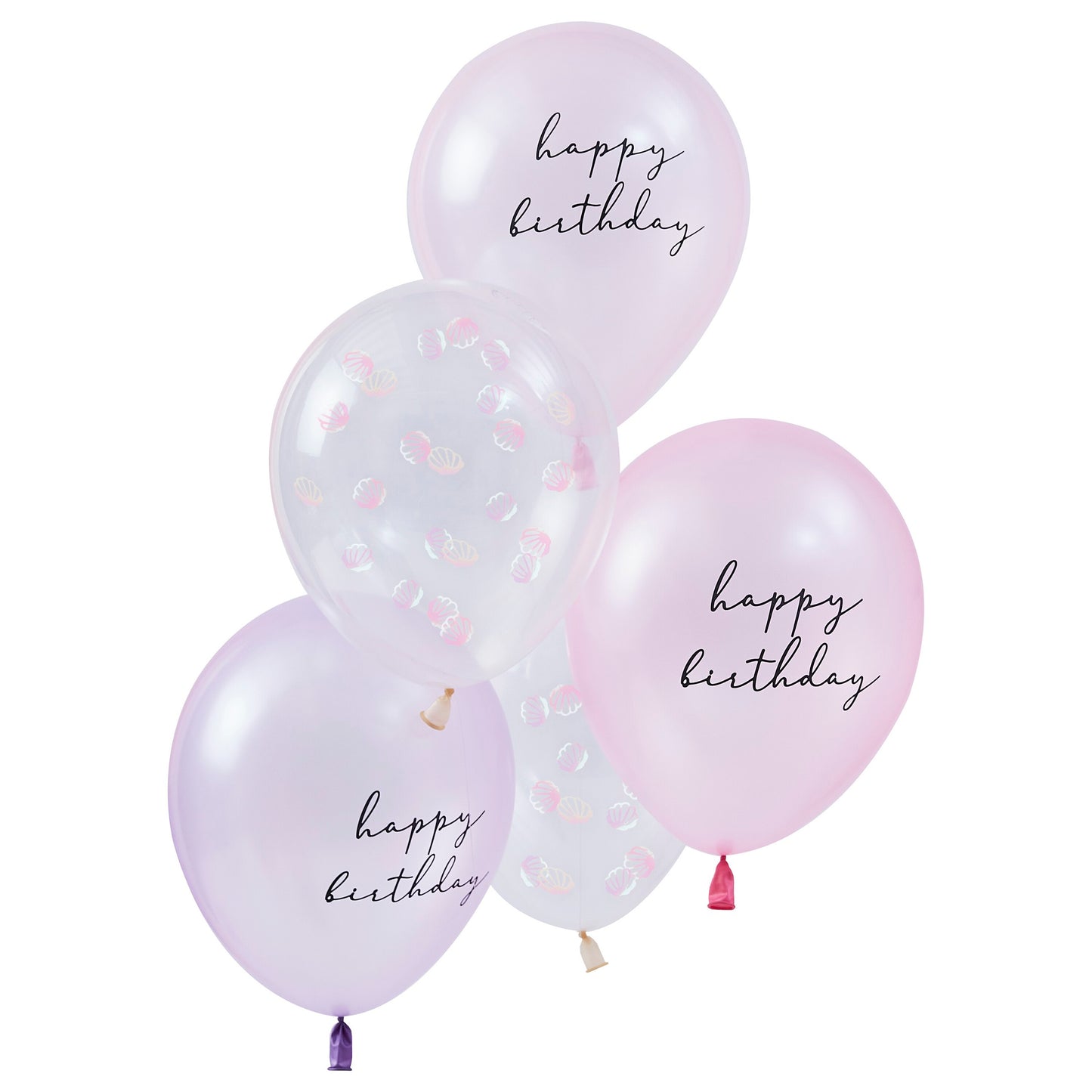 Pearlised Pink & Shell Confetti Balloon Bundle