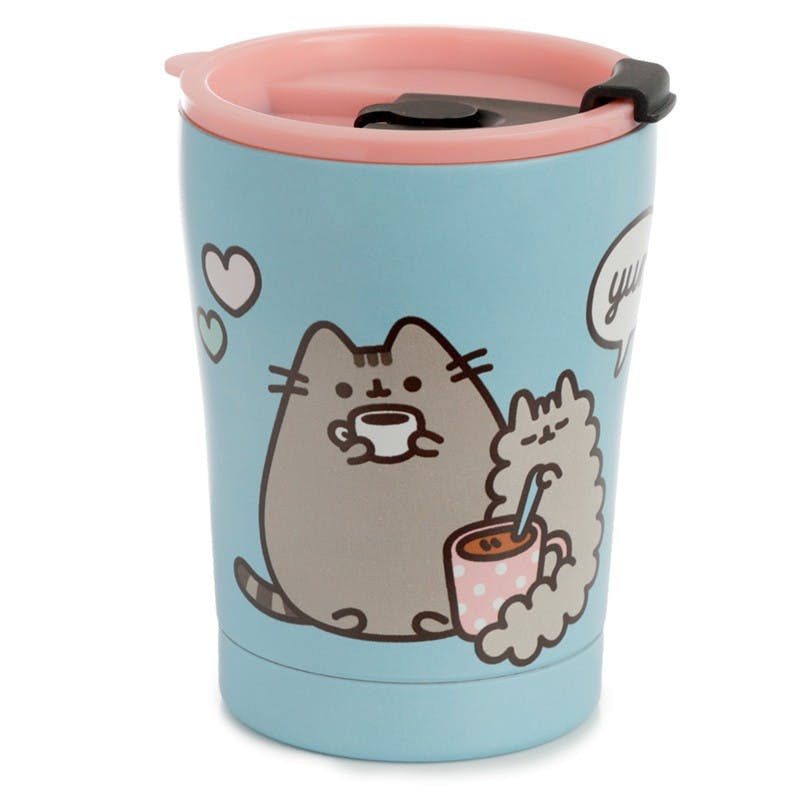 PUSHEEN FOODIE CAT RÉUTILISABLE INOXYDABLE CHAUD ET FROID THERMIQUE ISOLÉ ALIMENTATION ET BOISSON TASSE 300ML 