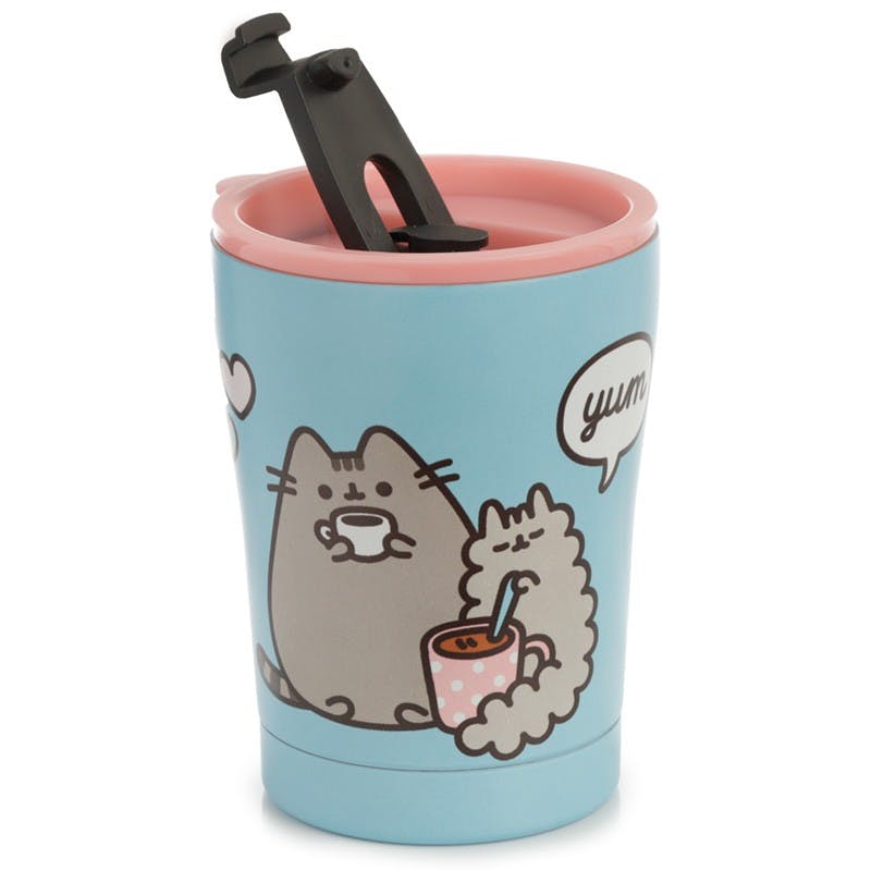 PUSHEEN FOODIE CAT RÉUTILISABLE INOXYDABLE CHAUD ET FROID THERMIQUE ISOLÉ ALIMENTATION ET BOISSON TASSE 300ML 