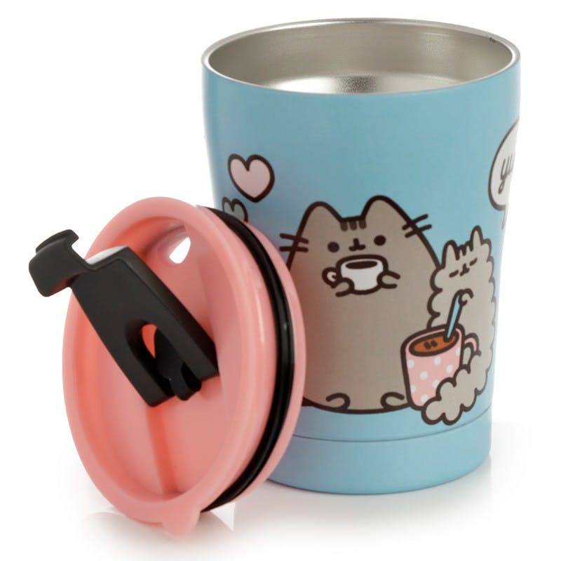 PUSHEEN FOODIE CAT RÉUTILISABLE INOXYDABLE CHAUD ET FROID THERMIQUE ISOLÉ ALIMENTATION ET BOISSON TASSE 300ML 