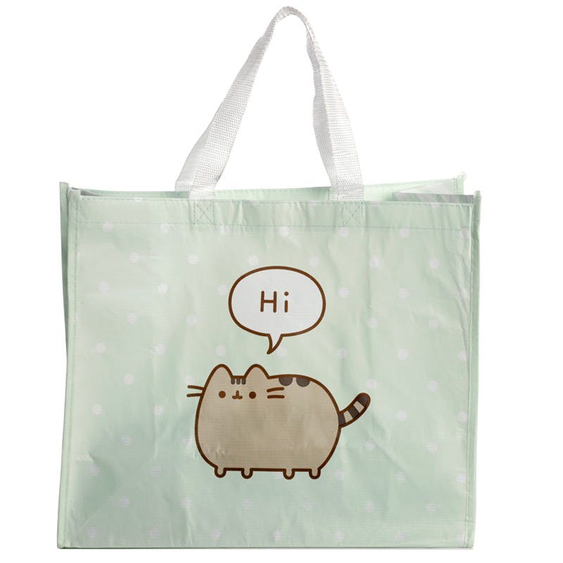 PUSHEEN CAT RECYCLED PLASTIC BOTTLES RPET REUSABLE SHOPPING BAG