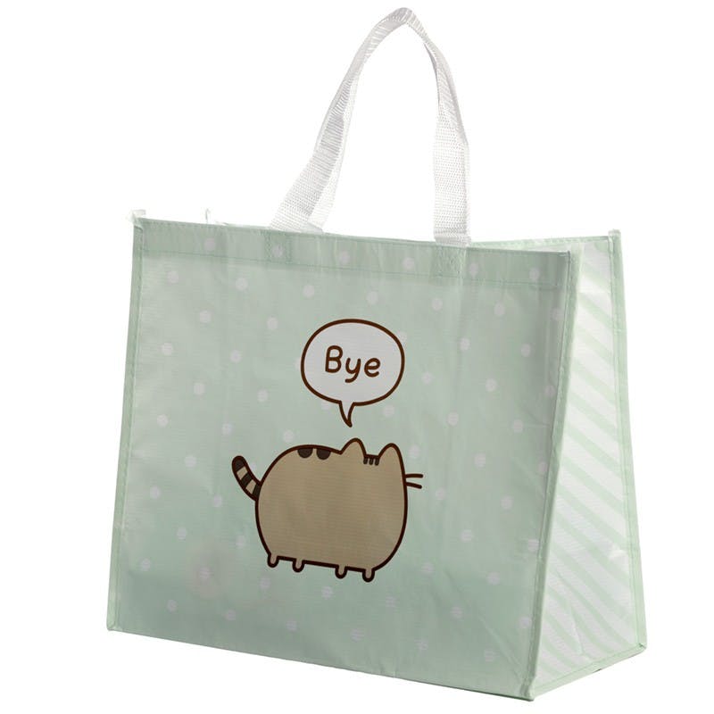 PUSHEEN CAT RECYCLED PLASTIC BOTTLES RPET REUSABLE SHOPPING BAG