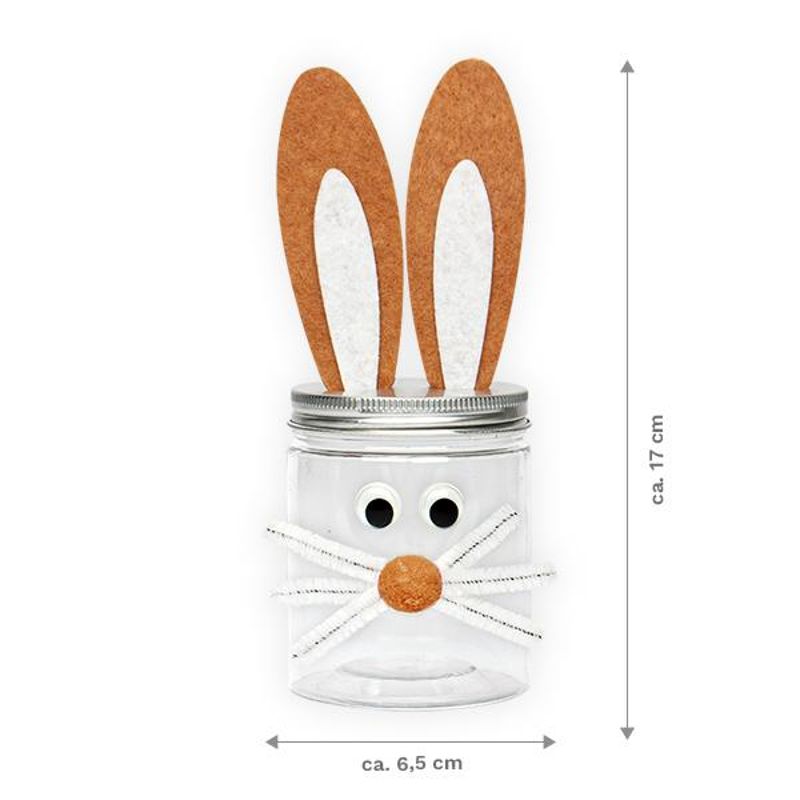 Bunny Jars Craft Kit For Crafting, Filling And Giving As A Gift