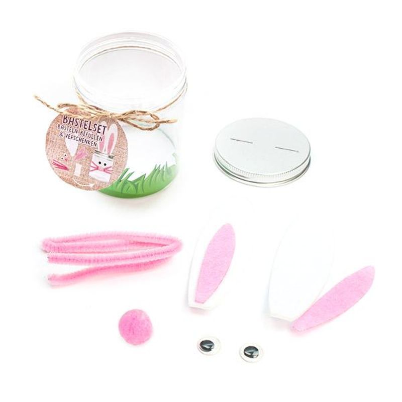 Bunny Jars Craft Kit For Crafting, Filling And Giving As A Gift