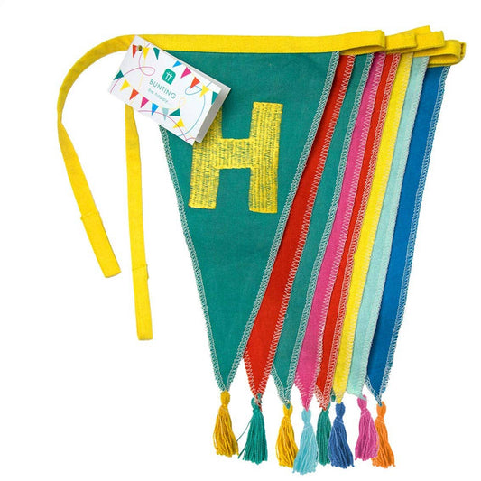 Talking Tables - Rainbow Happy Birthday Fabric Bunting - 3m