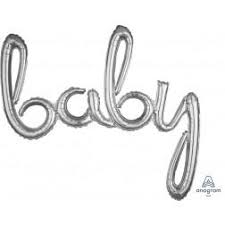 Air fill baby script balloon banner