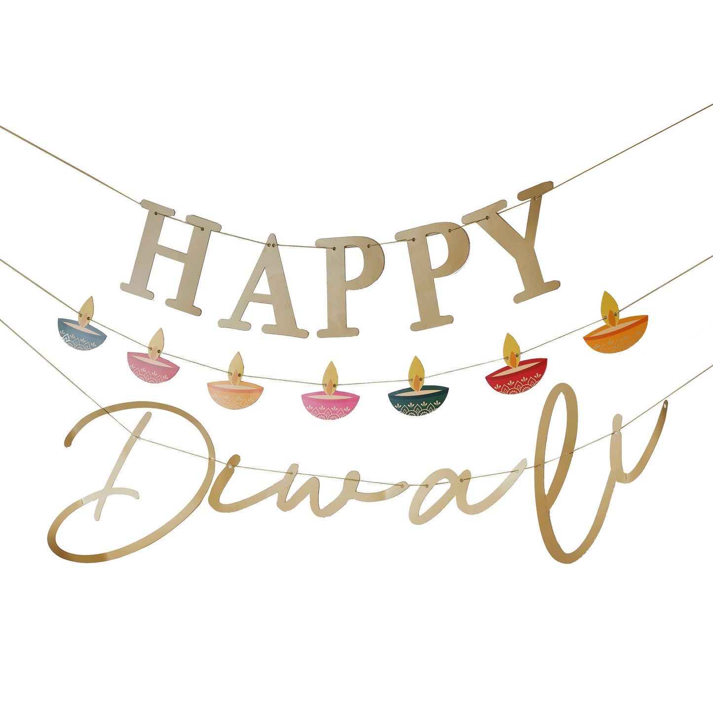 Gold Happy Diwali Banner