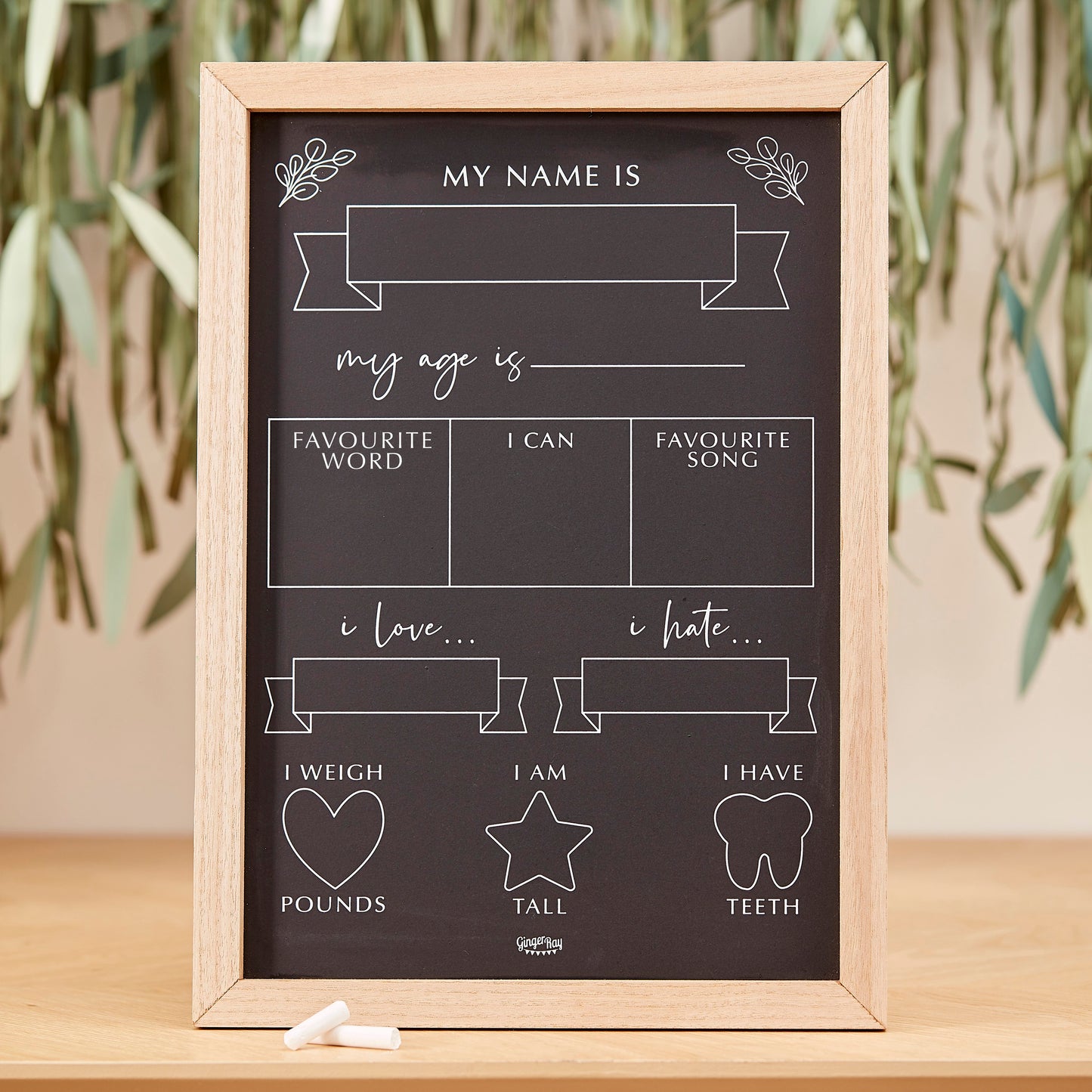 Baby Milestone Chalkboard Sign