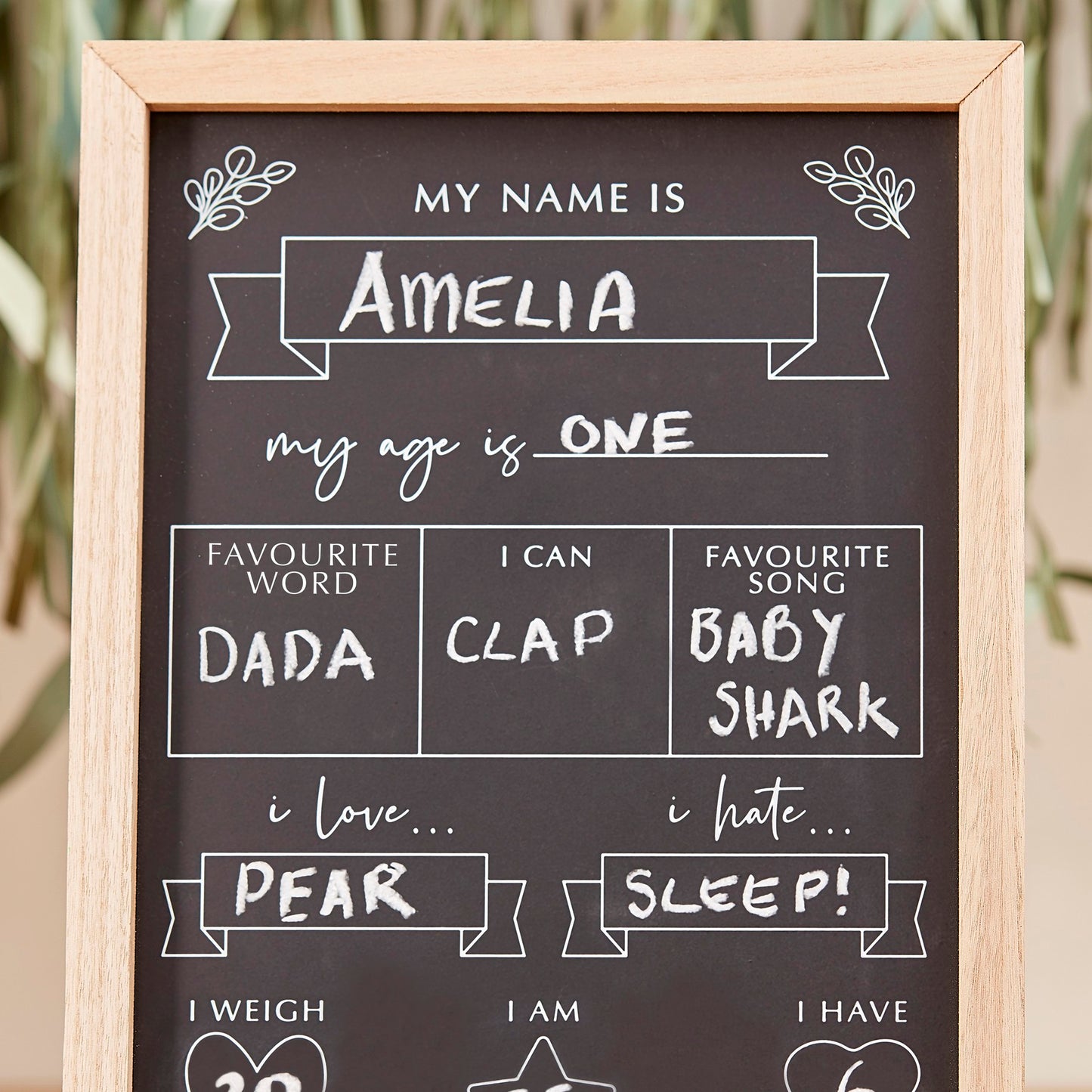 Baby Milestone Chalkboard Sign