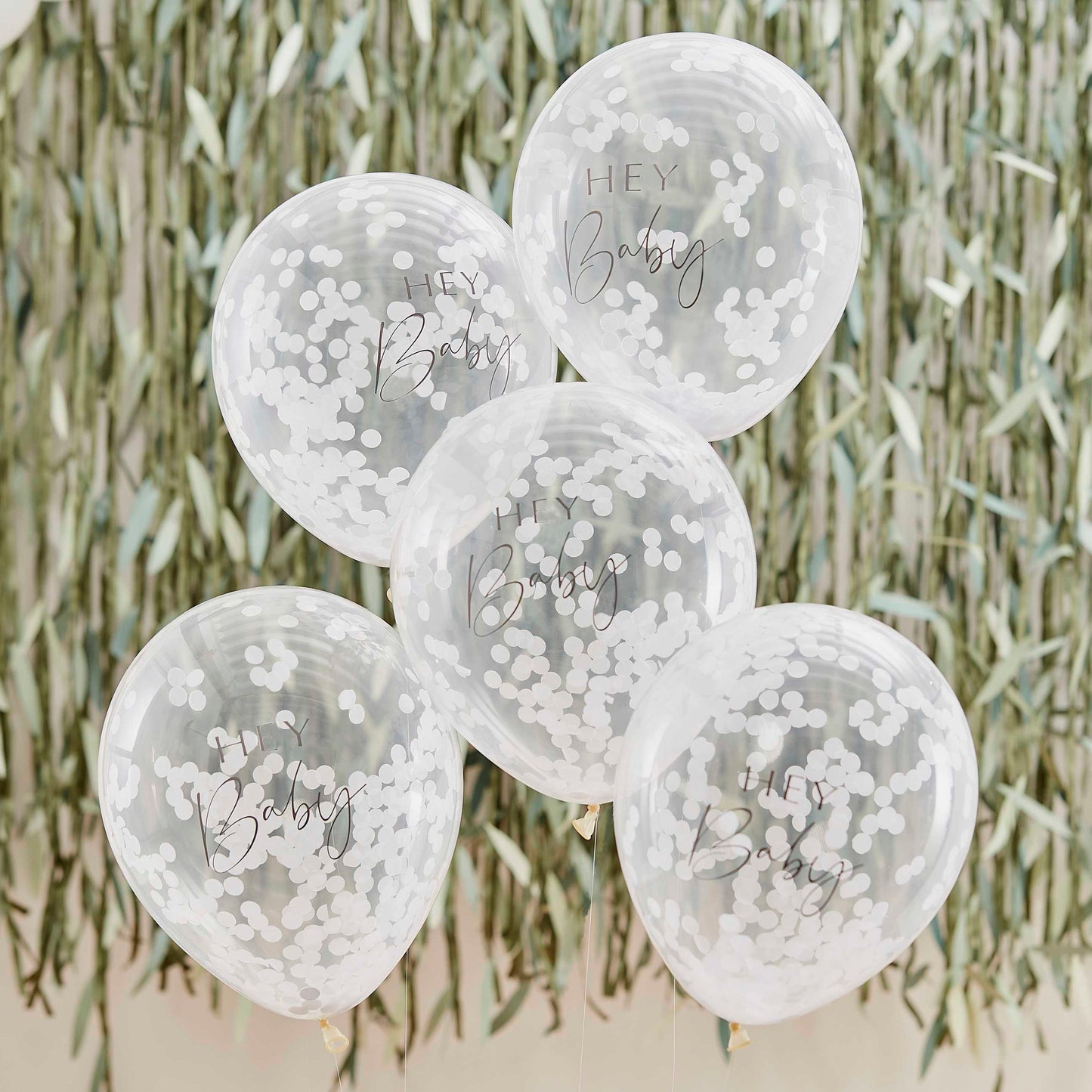 Hey Baby Shower Confetti Balloons