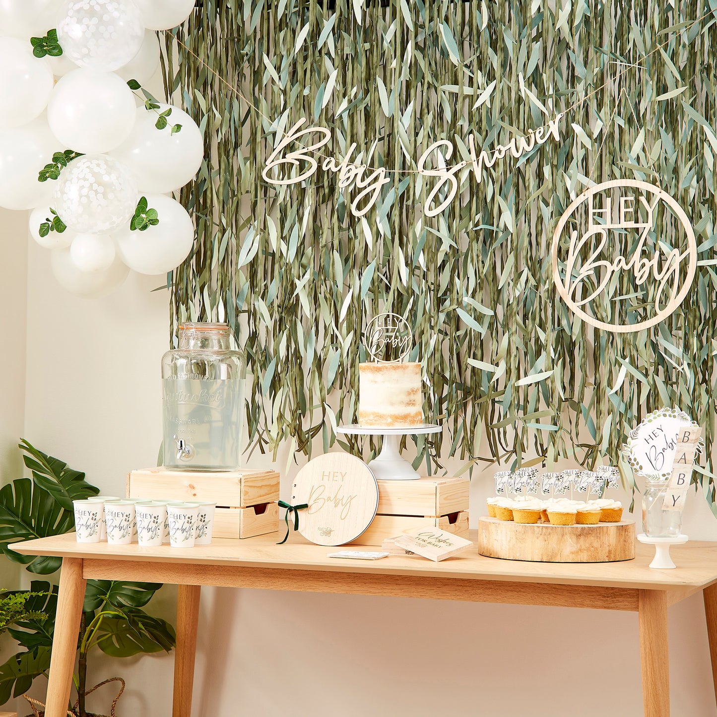 Botanical Leaf Ribbon Backdrop