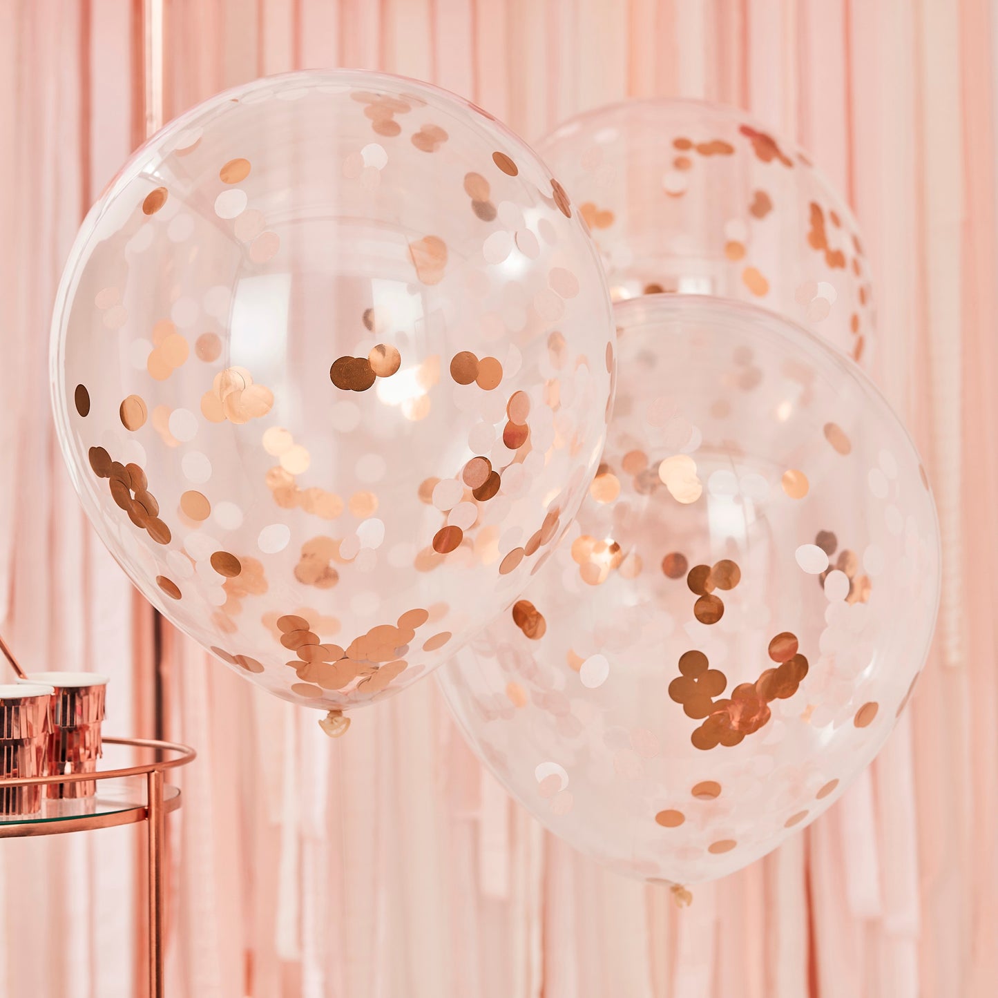 Giant Rose Gold And Blush Large Confetti Balloons