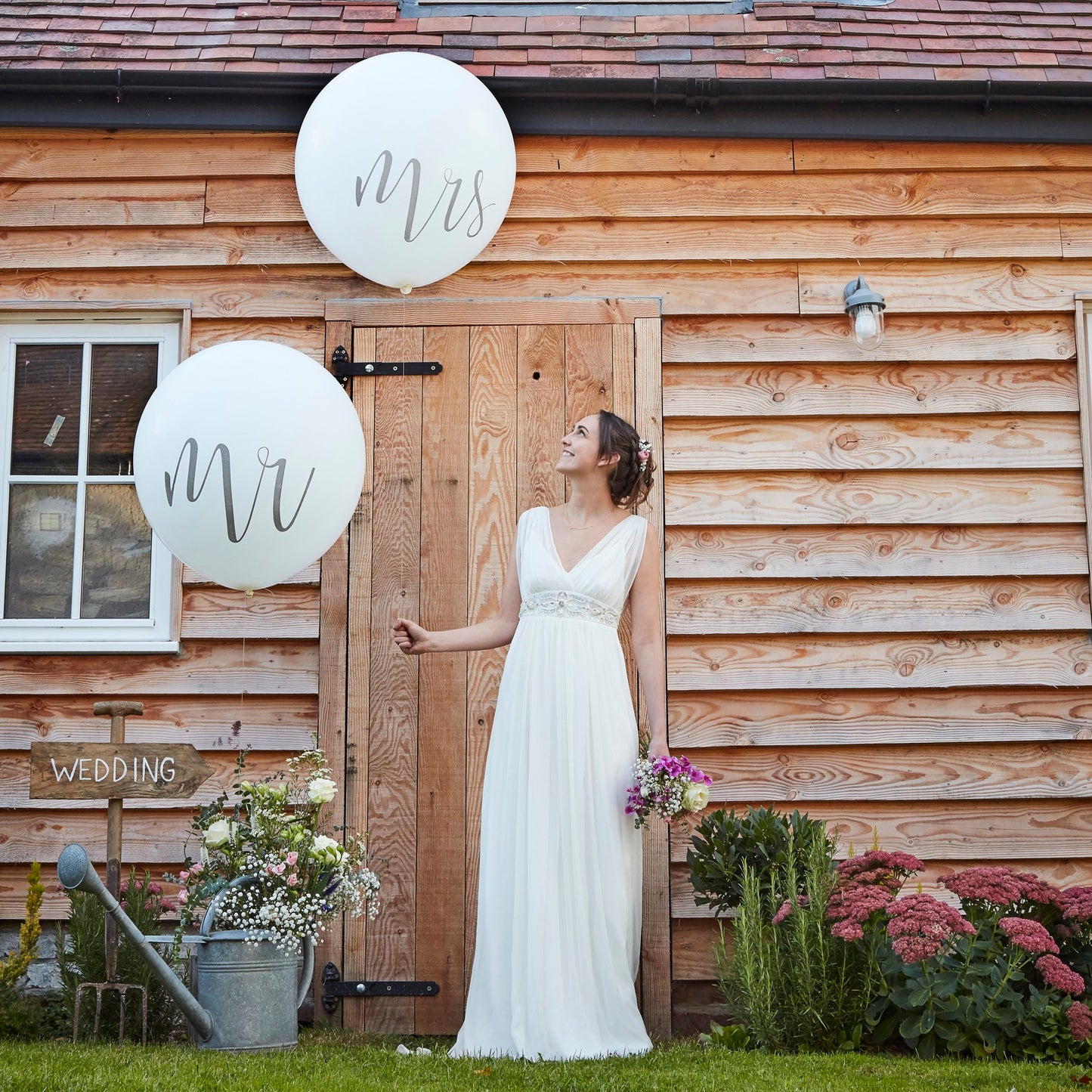 Huge Mr and Mrs Balloons - Rustic Country