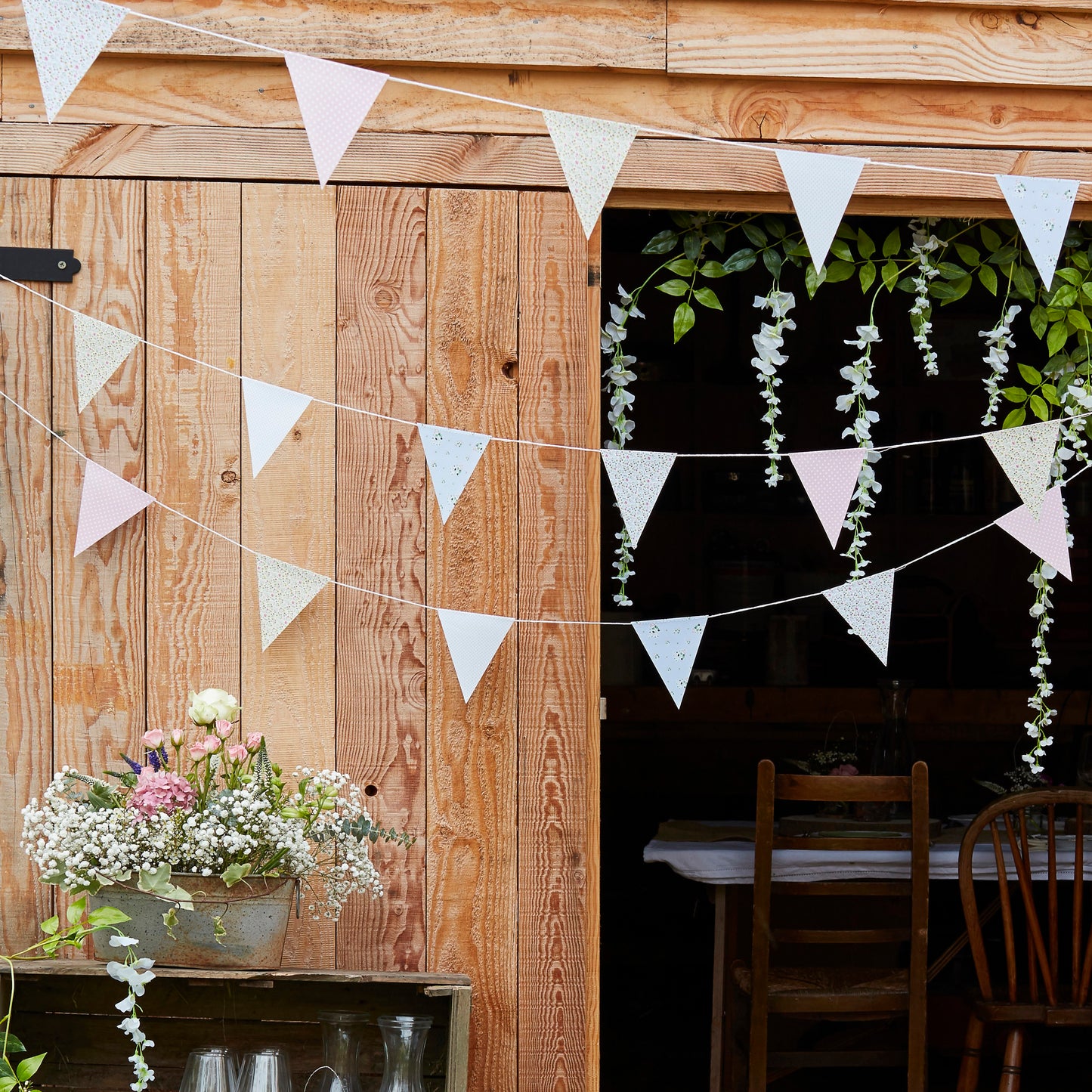 Rustic Print Floral Bunting