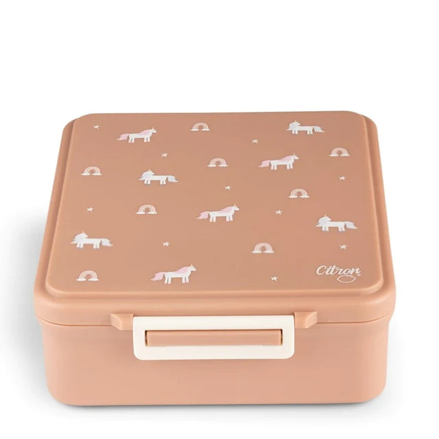 Grand Lunch Box With 4 Compartments And 1 Food Jar - Unicorn -Blush Pink