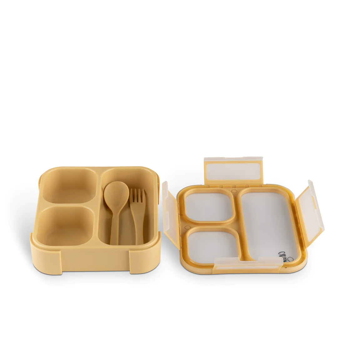 Lunch Box with Fork and Spoon - Yellow