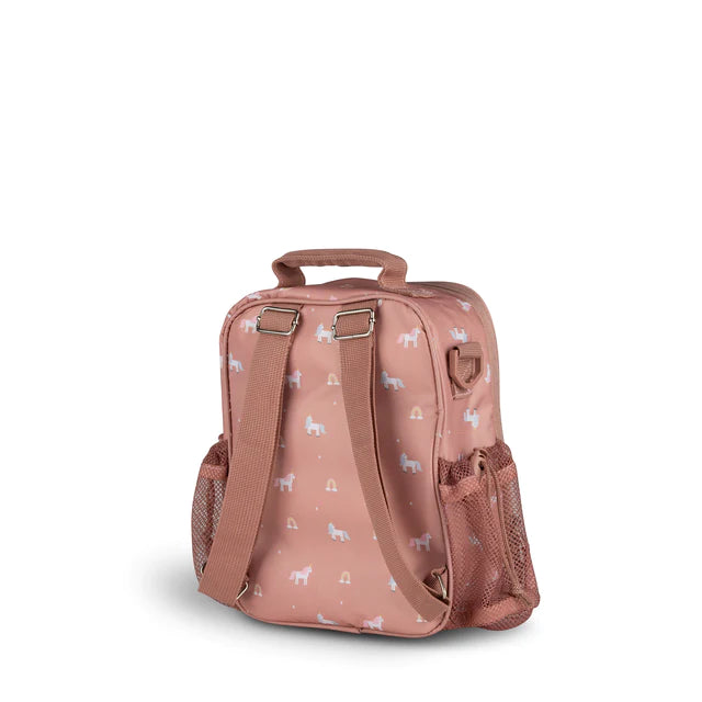 Insulated Lunch Bag Backpack - Unicorn-Blush pink