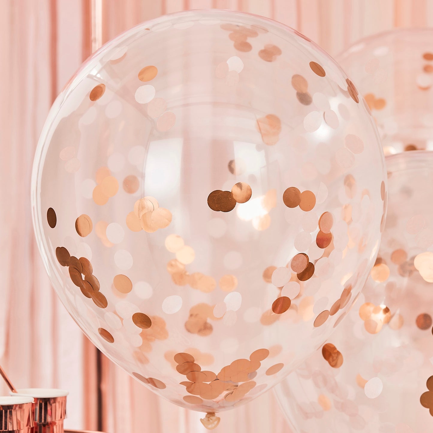 Giant Rose Gold And Blush Large Confetti Balloons