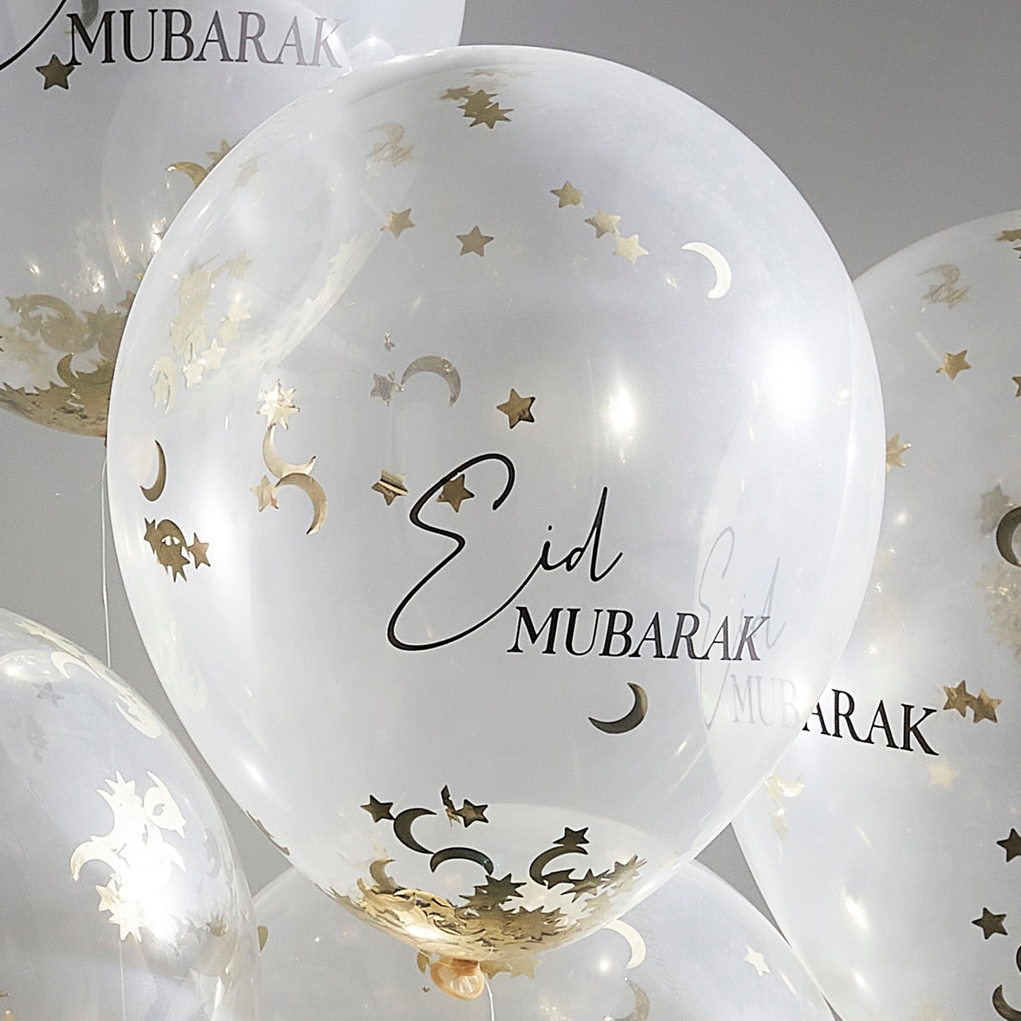 Eid Mubarak Moon & Star Confetti Eid Balloon Bundle