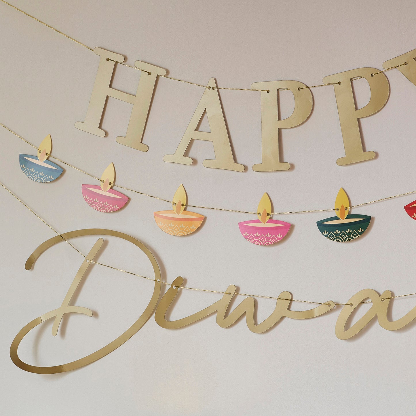 Gold Happy Diwali Banner