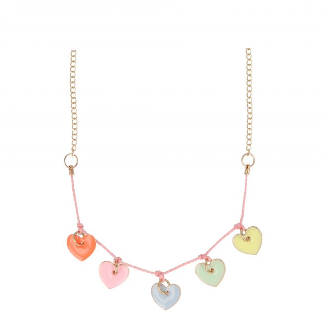 Collier coeurs en émail