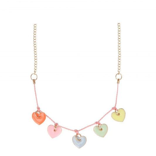 Collier coeurs en émail