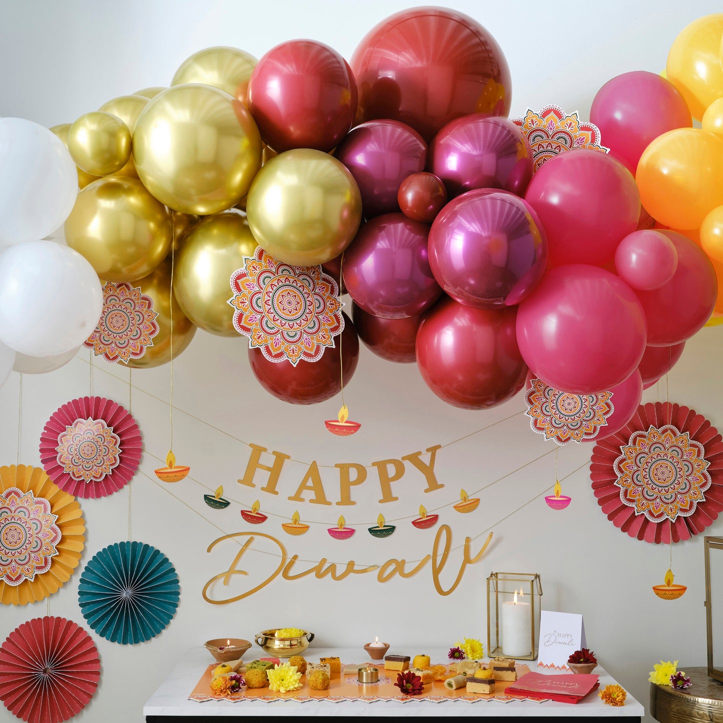 Multicoloured Happy Diwali Balloons