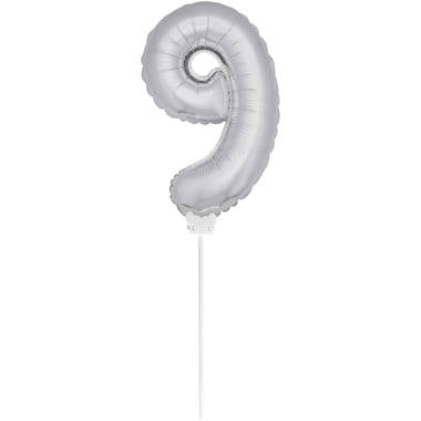 Figure Balloon XS Silver Number 9 - 36cm