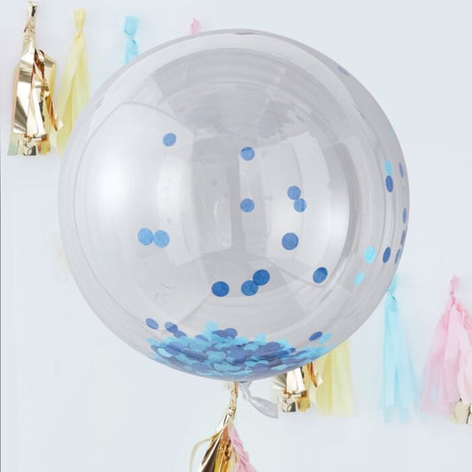 GIANT BLUE ORB CONFETTI BALLOON