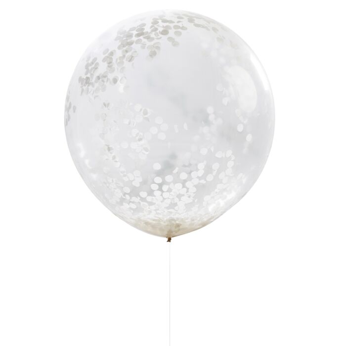 GIANT WHITE CONFETTI BALLOONS