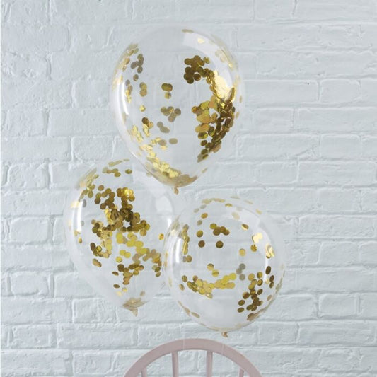 BALLONS CONFETTIS DORÉS