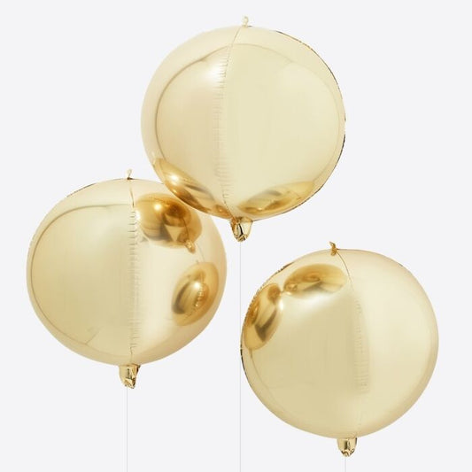 BALLONS ORBES EN FEUILLE D'OR