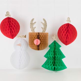 Large Hanging Honeycomb Decorations (x 5)