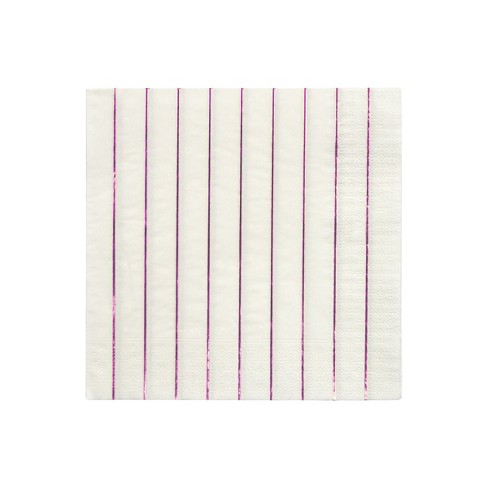 Pink Sparkle stripe napkins S