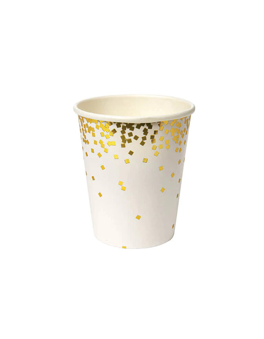 GOLD SQUARE CONFETTI PARTY CUPS (SET OF 8)