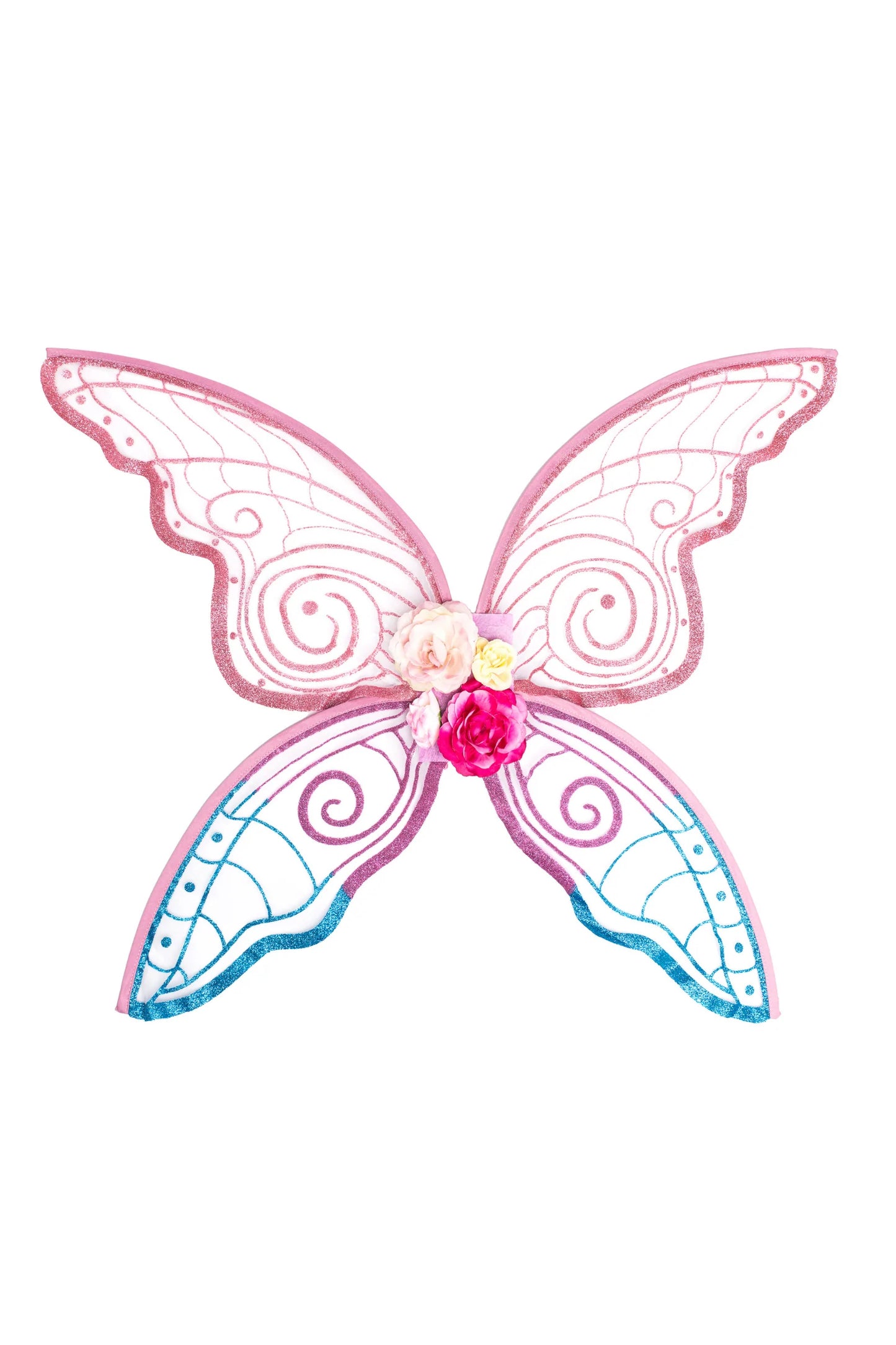 Pink and blue fairy blossom wings