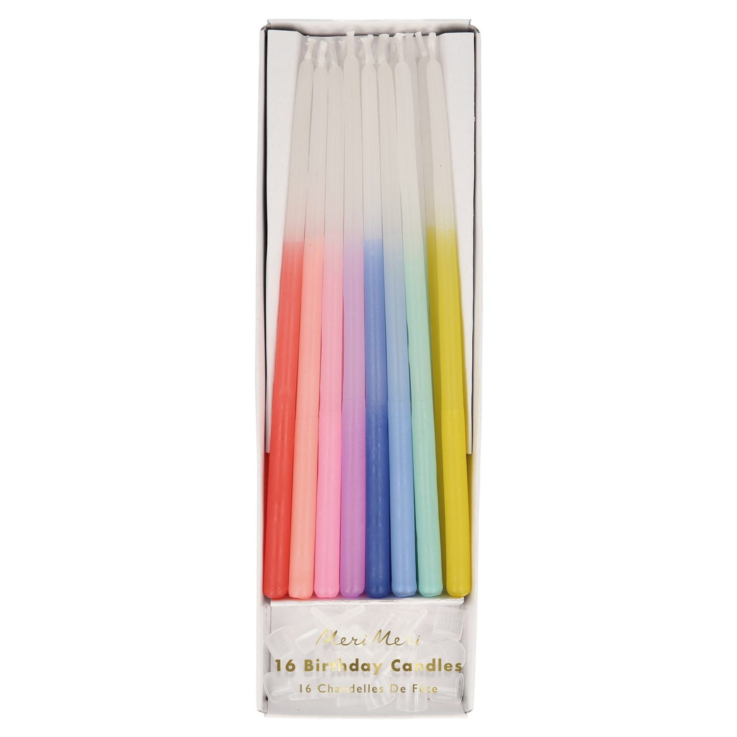 Rainbow dipped tapered candles